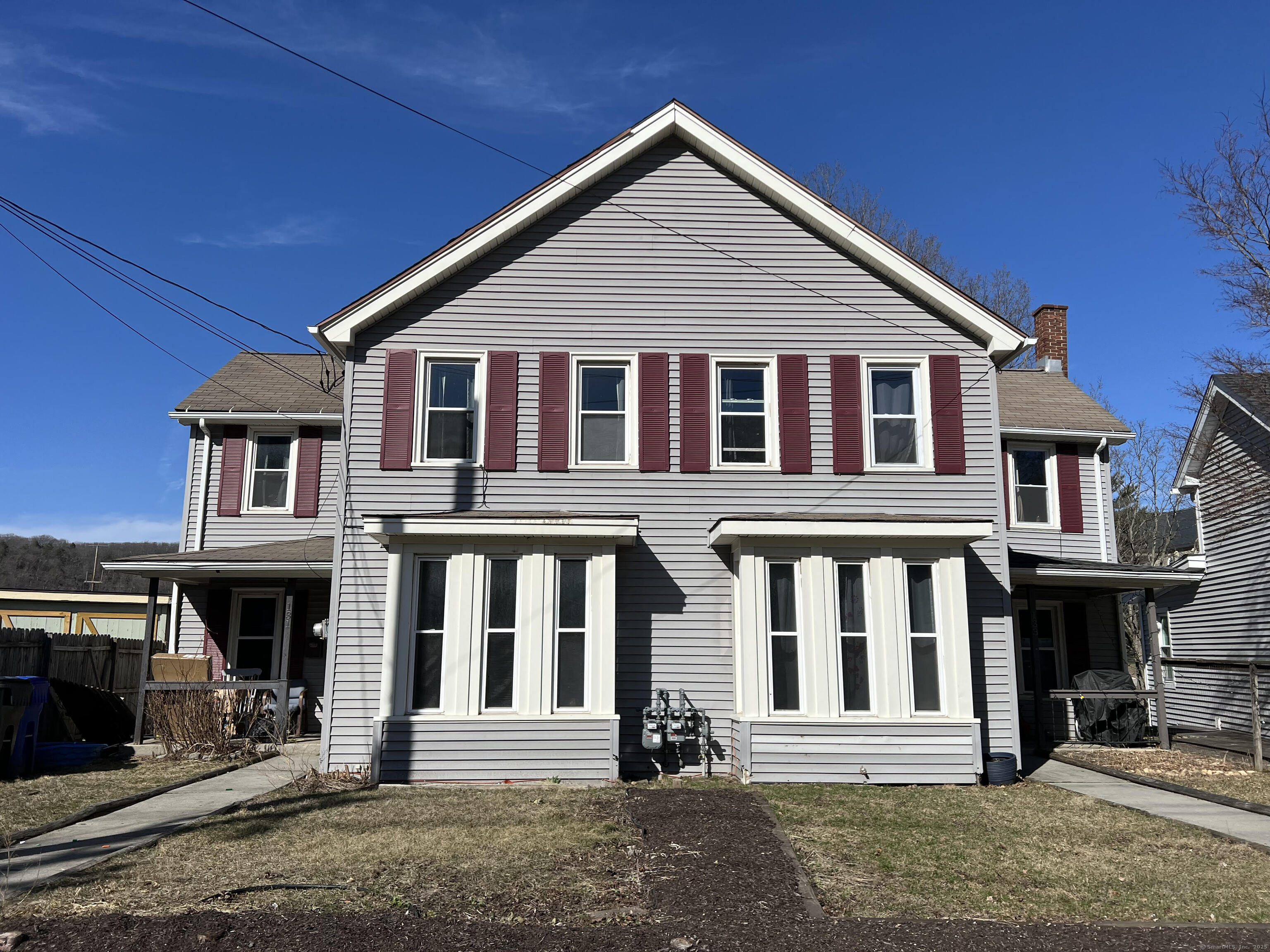 a front view of a house