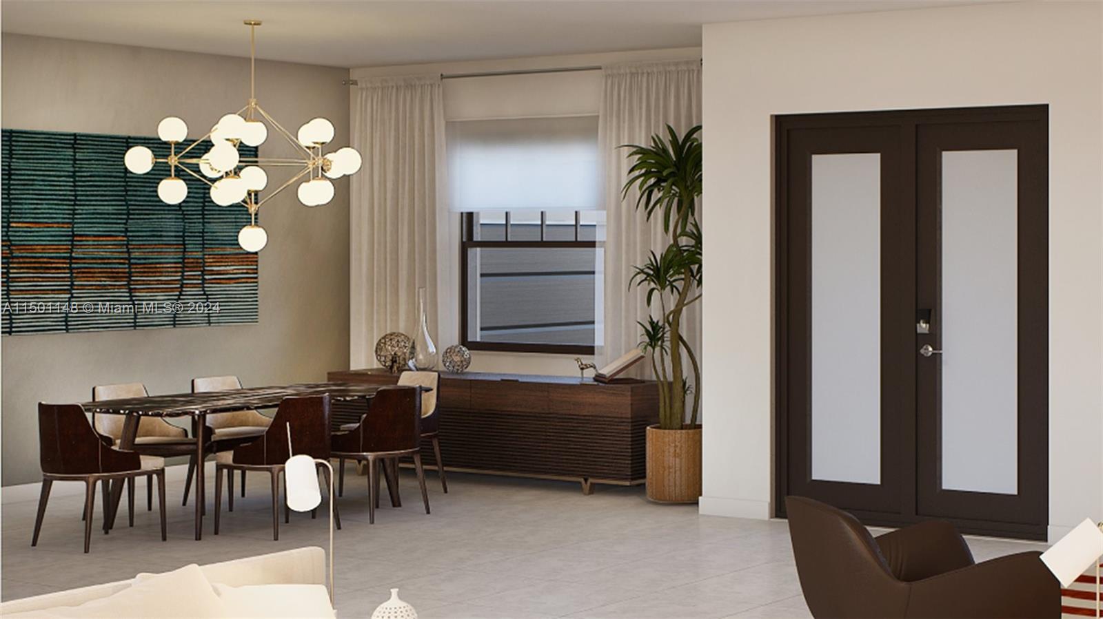 11172 Southwest 91 Avenue Miami, FL 33176 - Photo 3 of 12 a view of a dining room with furniture and chandelier
