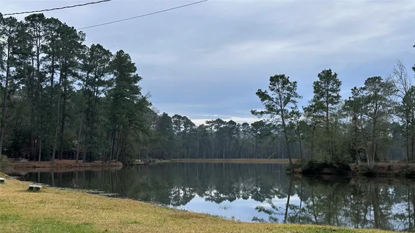 a view of a lake with trees