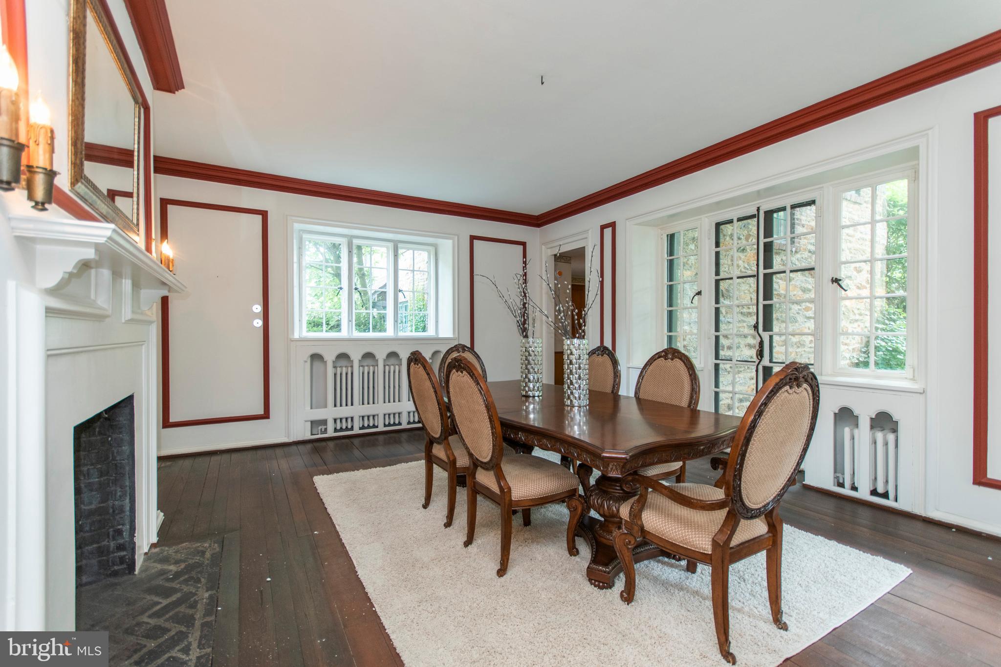 643 Washington Lane Rydal, PA 19046 - Photo 12 of 47 Formal Dining Room with fireside dining