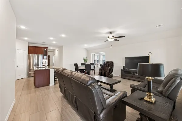 a living room with furniture