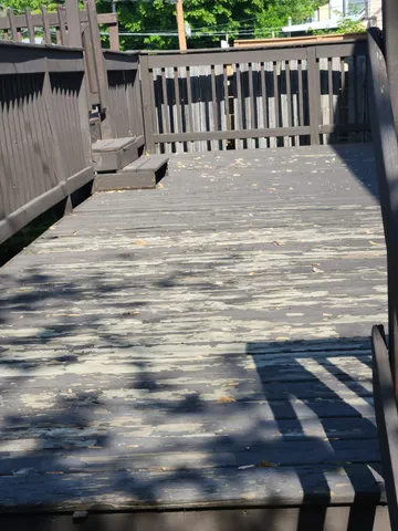 a view of wooden deck