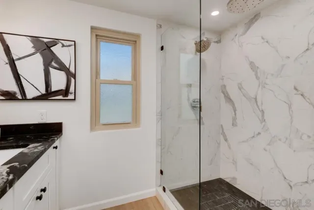a bathroom with a shower