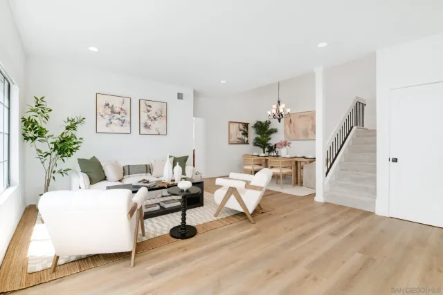 a living room with furniture