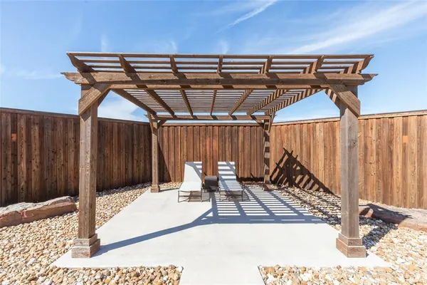 a view of a deck yard