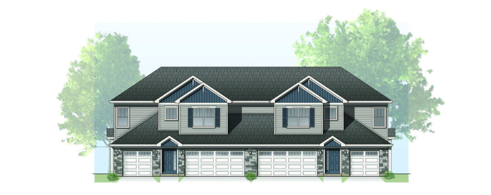 a front view of a house with yard