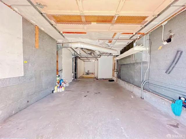 a view of a indoor garage