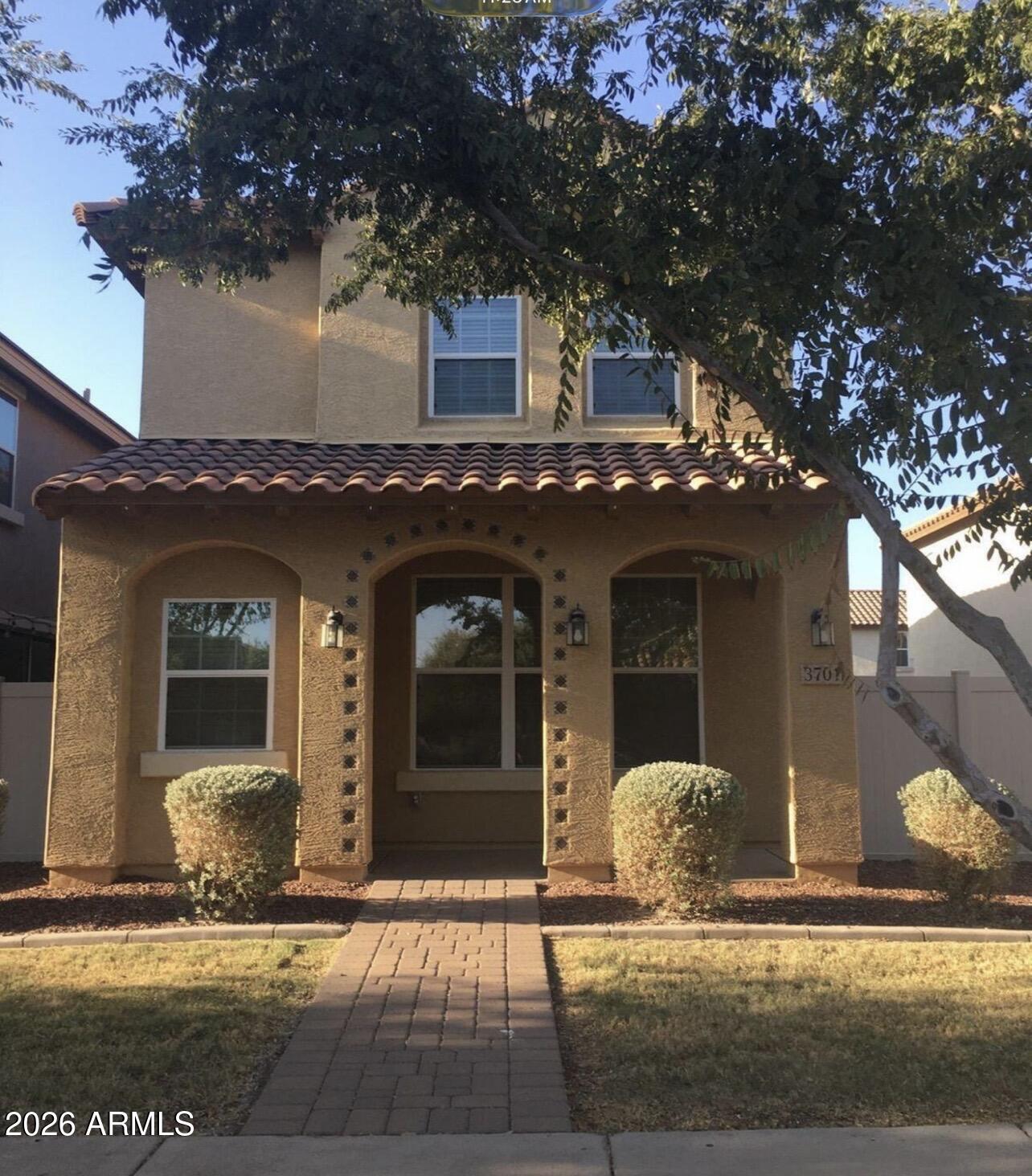 a front view of a house