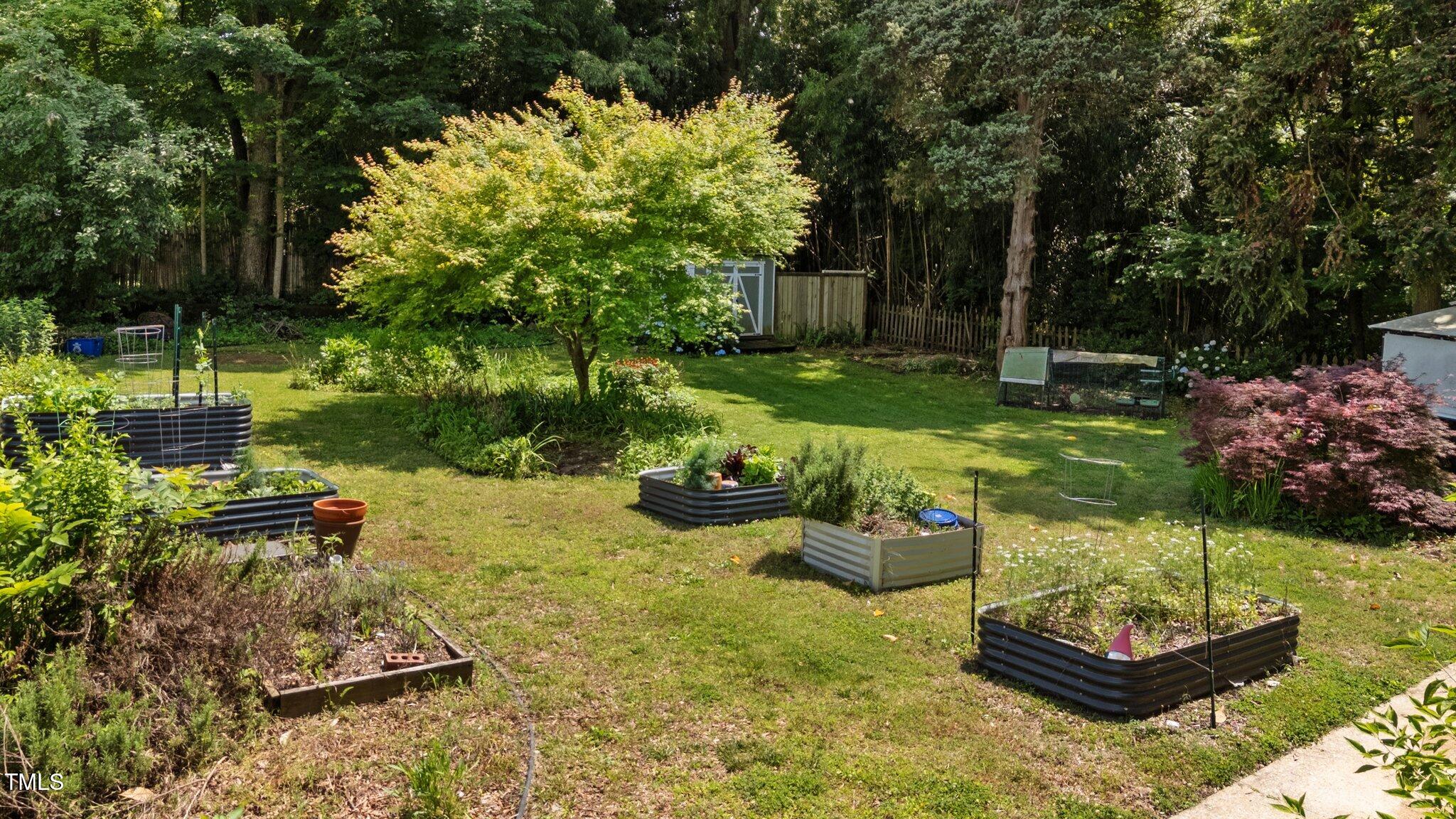 925 South Chestnut Street Henderson, NC 27536 - Photo 28 of 28 a view of a backyard with plants and a patio