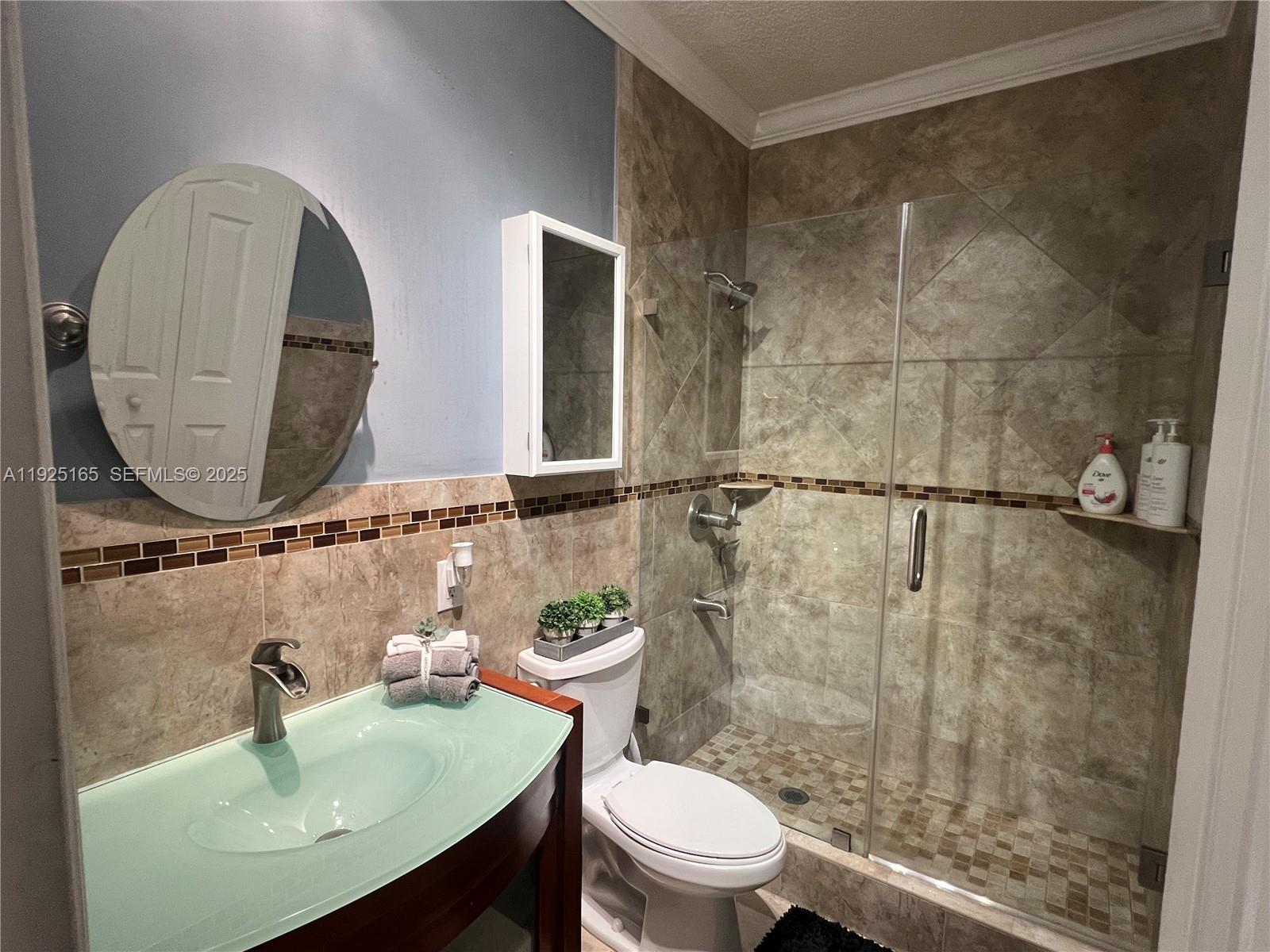 12446 Southwest 198th Street Miami, FL 33177 - Photo 47 of 56 a bathroom with a sink mirror toilet and shower