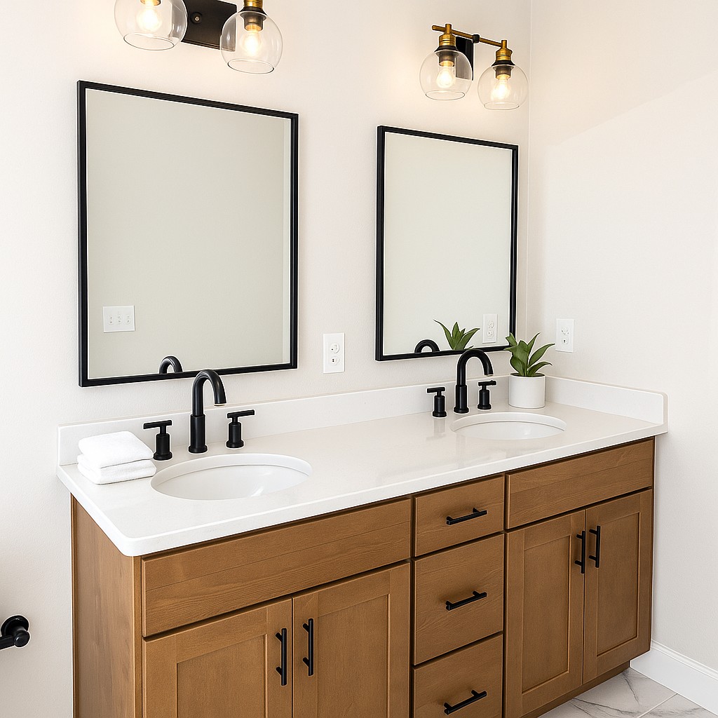 4635 Chapel Hill Road Southside, TN 37171 - Photo 23 of 26 a bathroom with a double vanity sink and a mirror