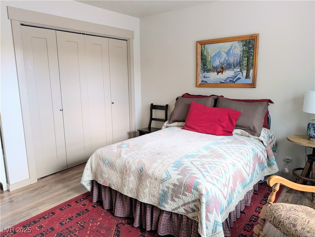 8320 Mother Lode Road Pioche, NV 89043 - Photo 36 of 46 Bedroom #2 featuring a closet and wood floors