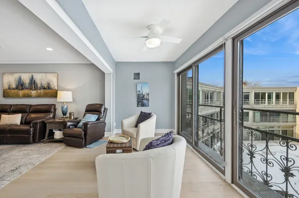 a living room with furniture