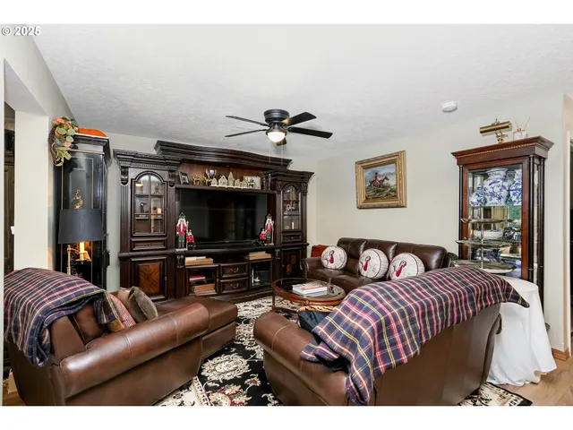 a living room with furniture