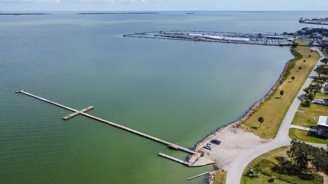 a view of a lake with a outdoor space