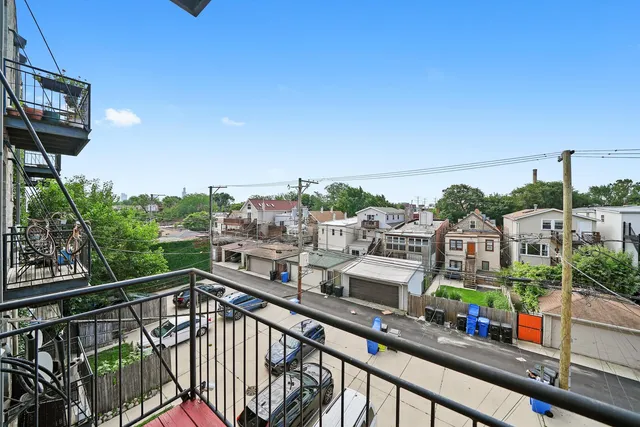 a view of a city from a balcony