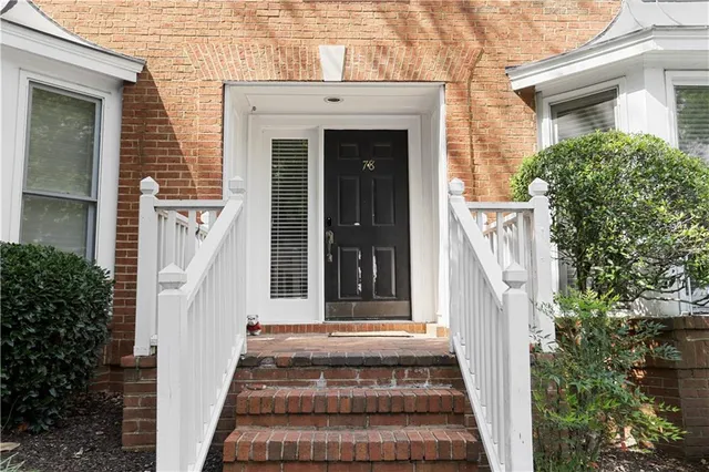 front view of a house with a white door