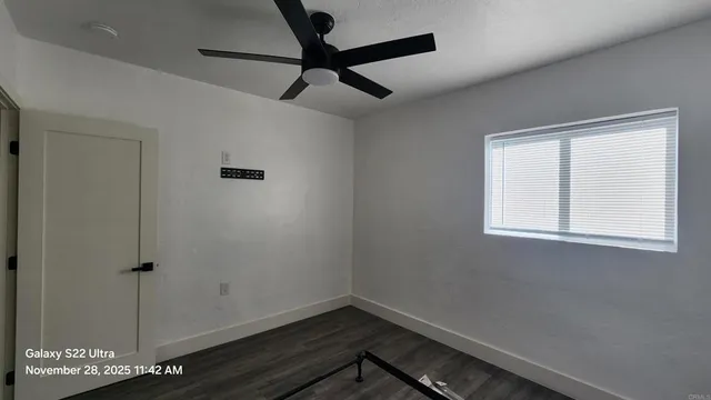 an empty room with closet