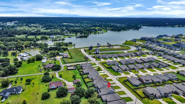 an aerial view of multiple house