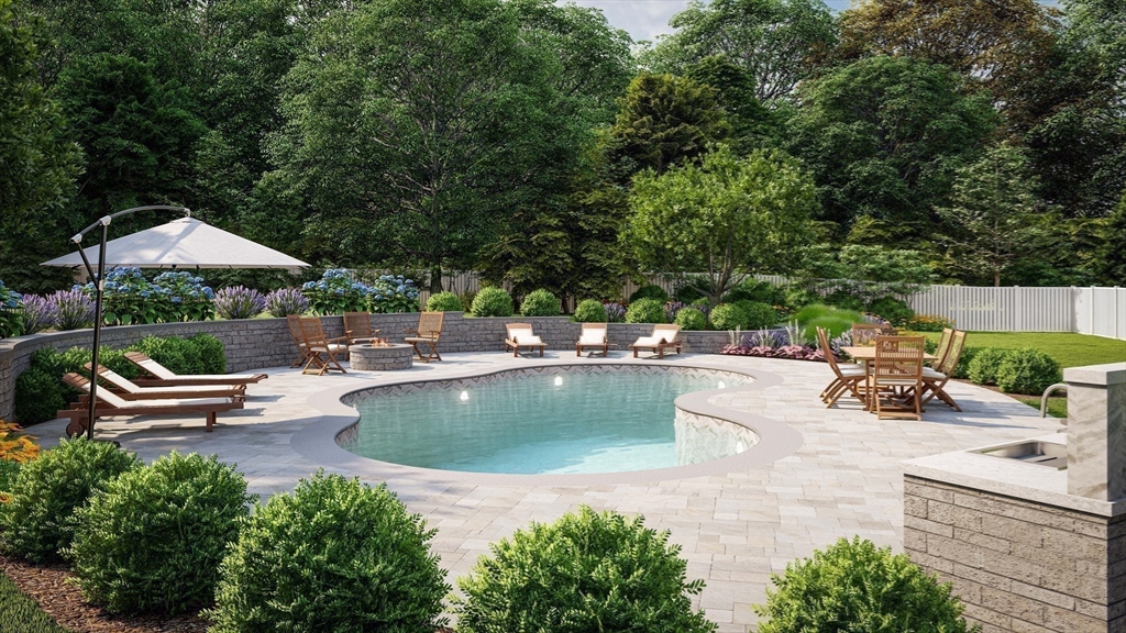 69 Narrows Road Assonet, MA 02702 - Photo 27 of 40 a view of swimming pool with outdoor seating and plants