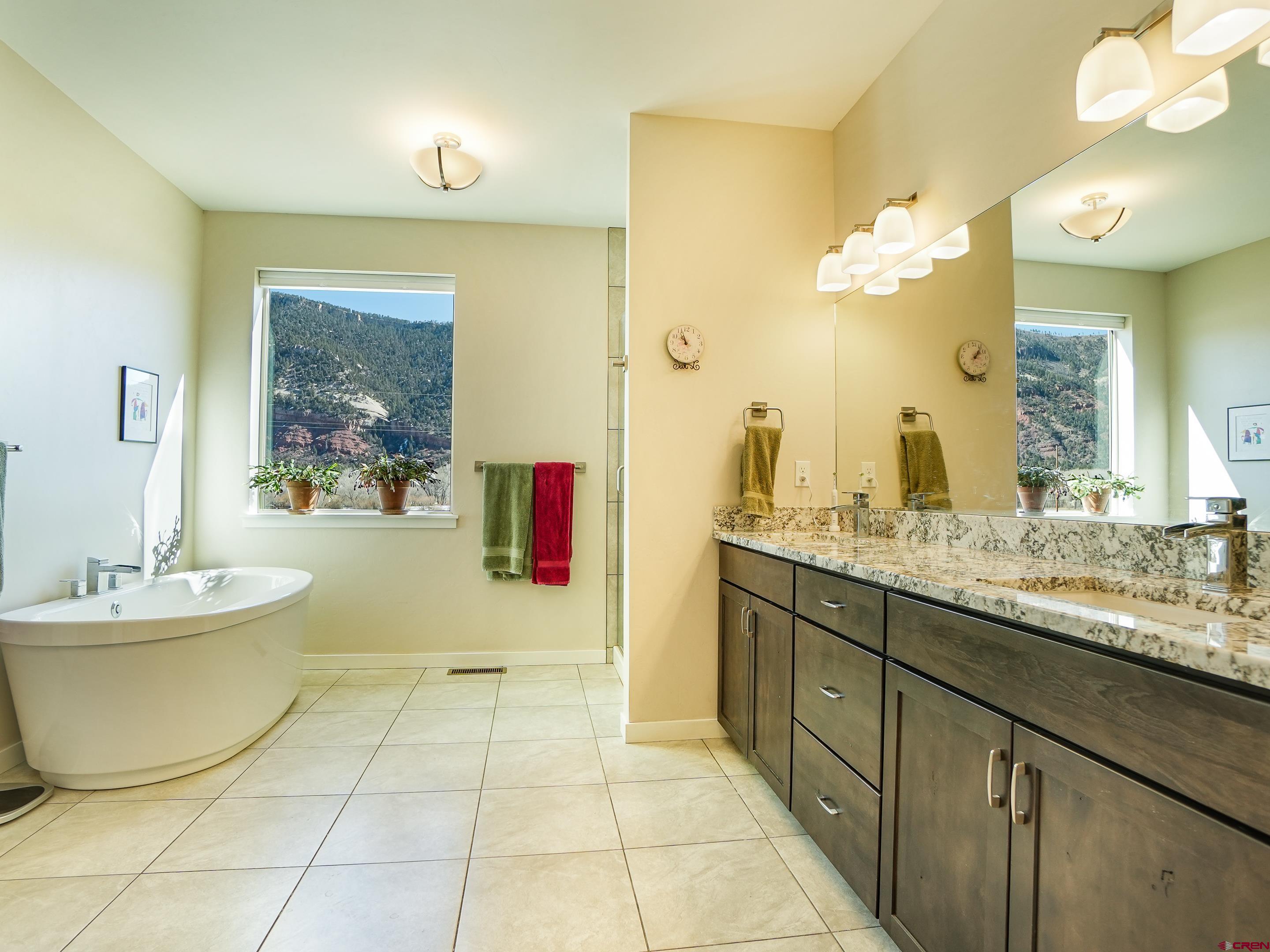 1422 Animas View Drive, Unit 18 Durango, CO 81301 - Photo 11 of 16 a bathroom with a sink mirror and a bathtub