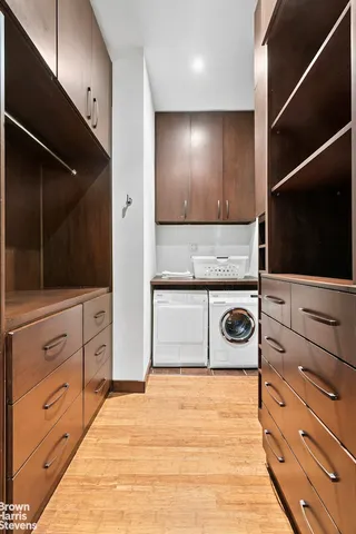 a view of a storage and utility room