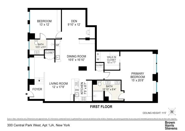 $1,950,000 | 300 Central Park West, Unit 1JA | Upper West Side