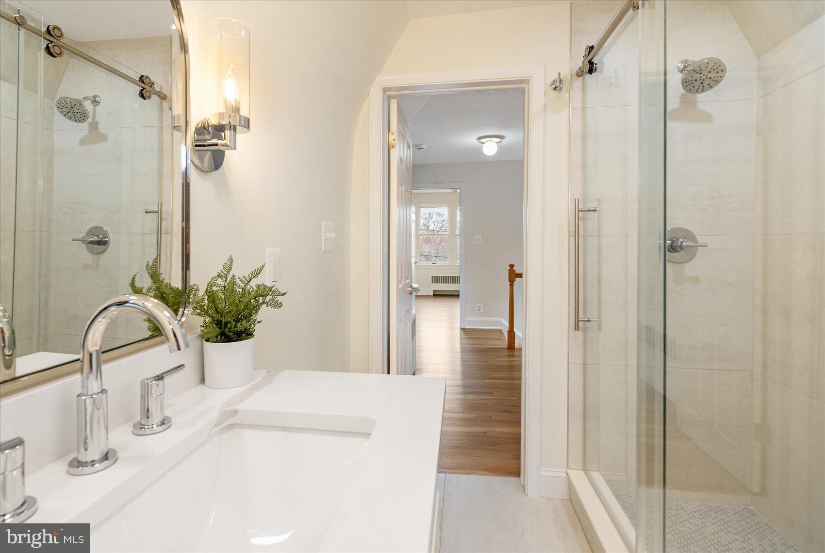 500 Wilton Road Baltimore, MD 21286 - Photo 26 of 57 a bathroom with a sink a faucet a potted plant and a shower