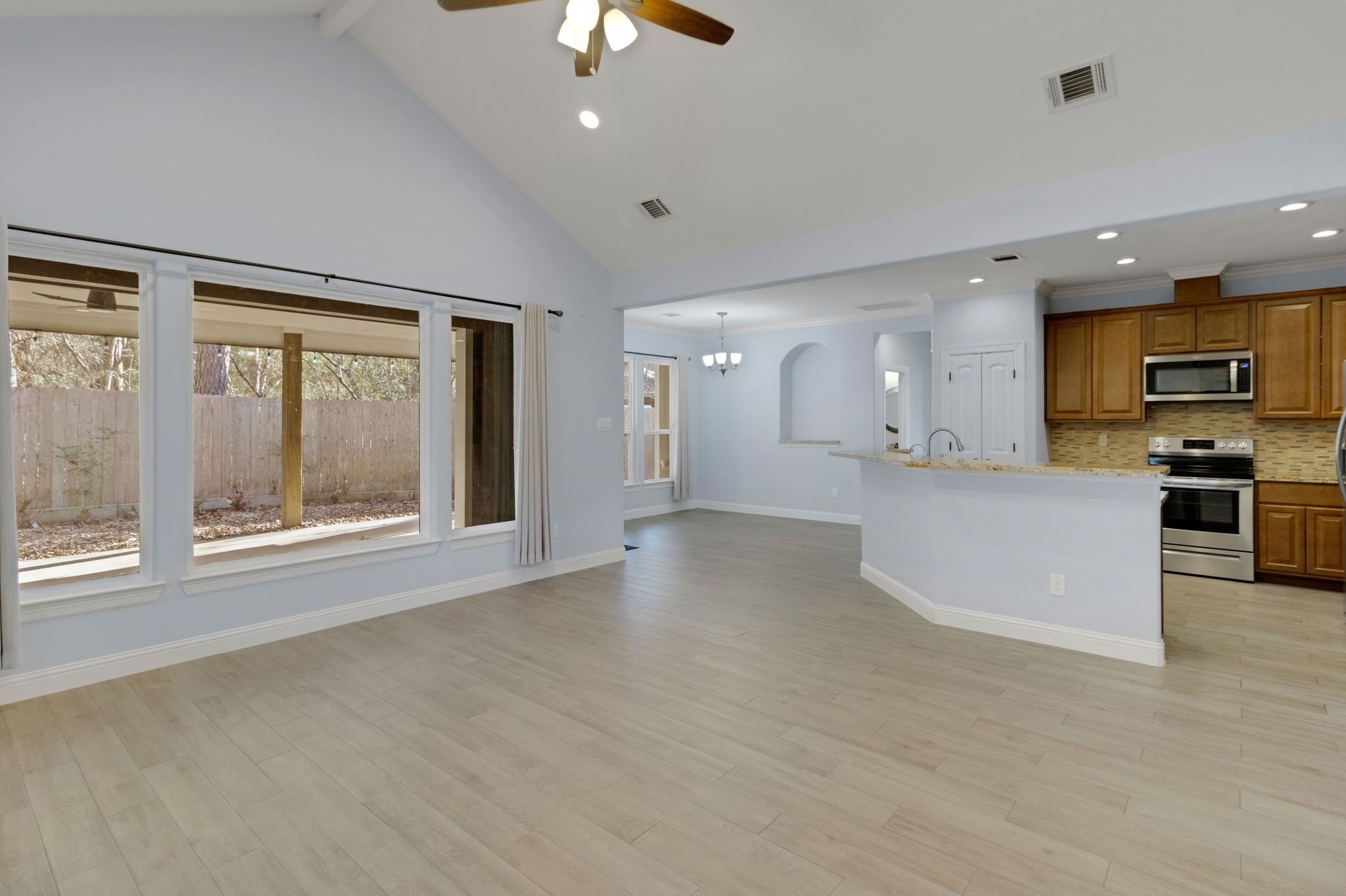 30 Beachwood Way Coldspring, TX 77331 - Photo 9 of 47 a view of a kitchen with a sink and a large window