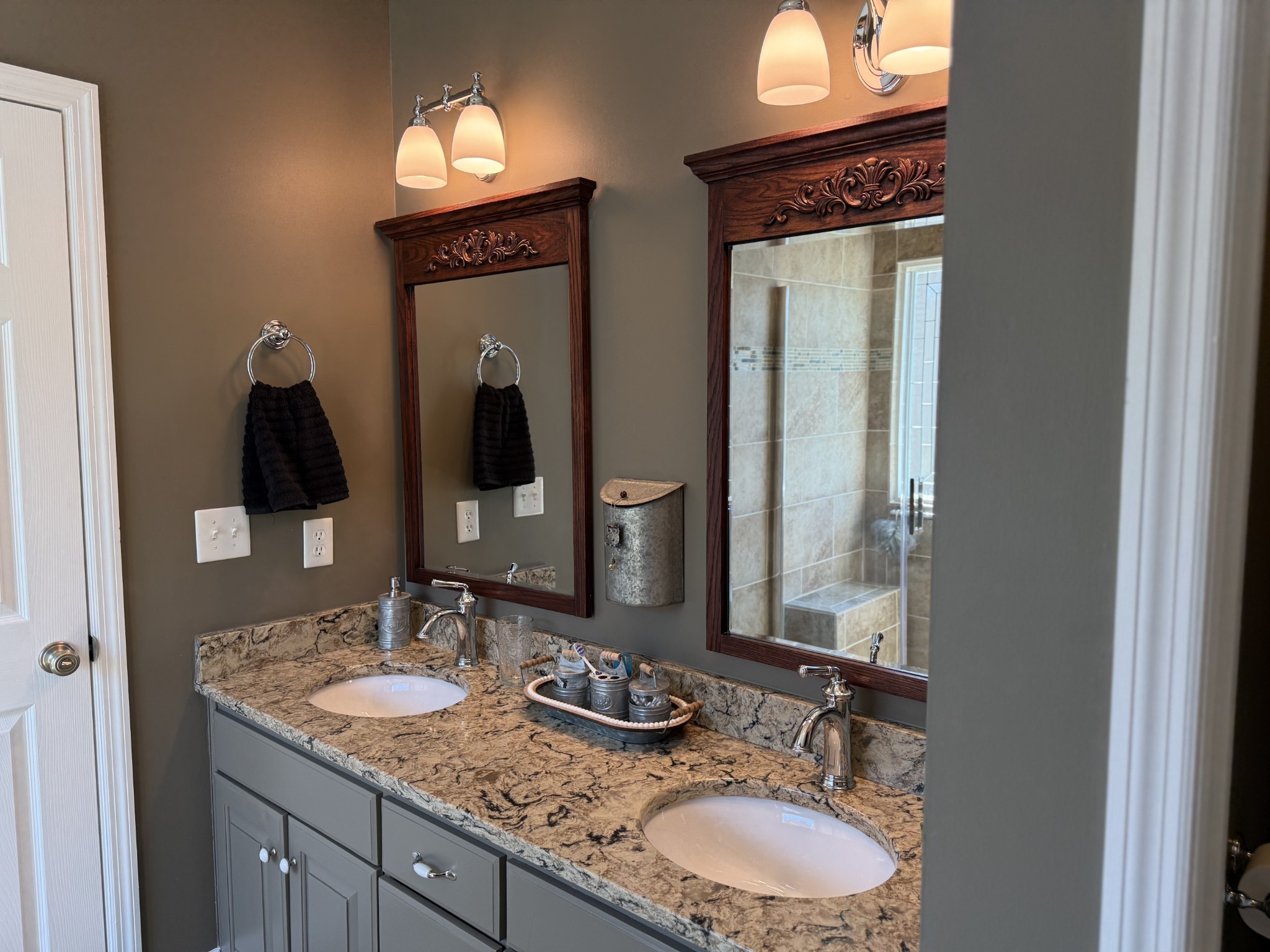 128 Simons Boulevard Morrison, TN 37357 - Photo 54 of 65 a bathroom with a granite countertop sink and a mirror