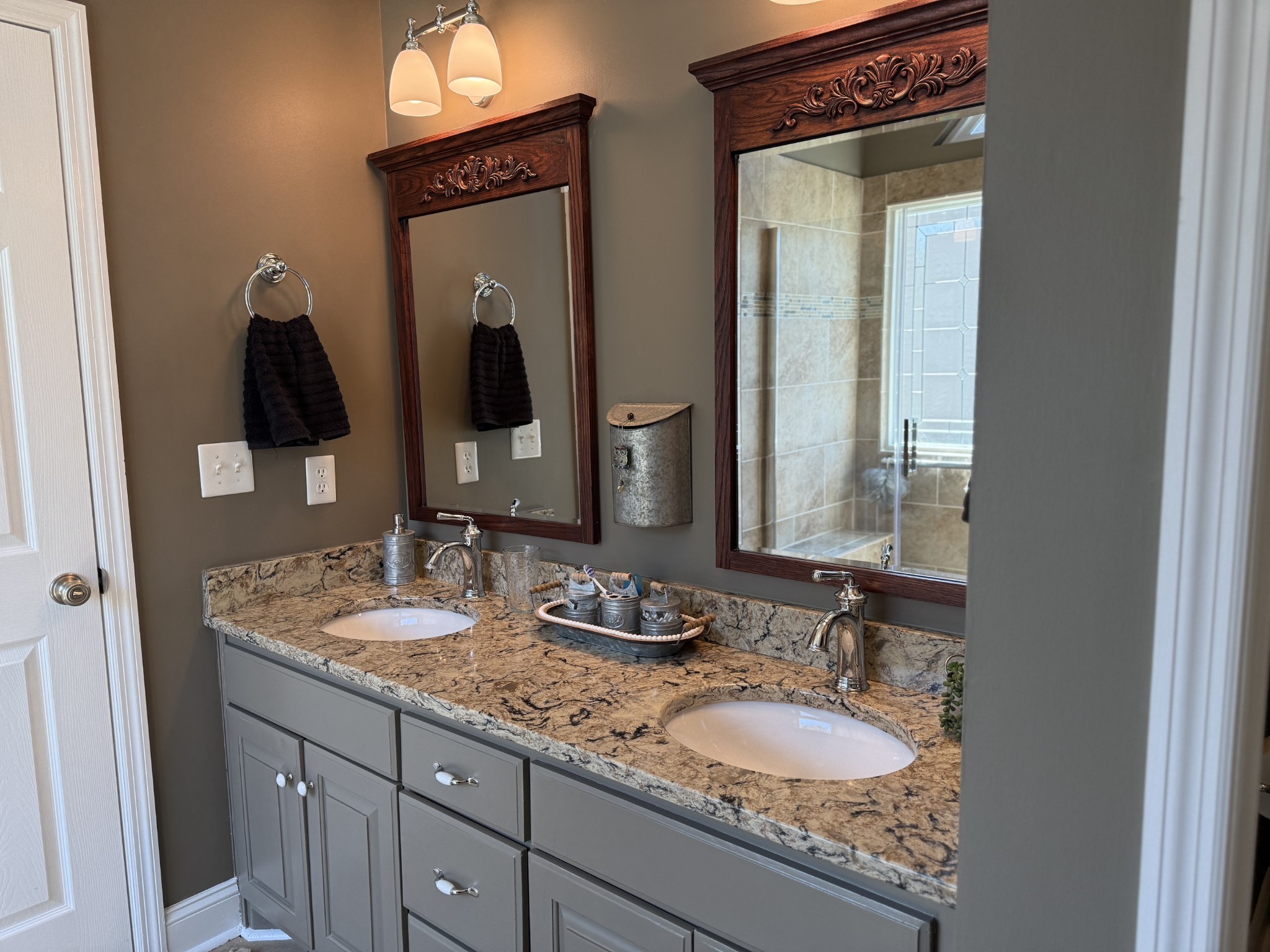 128 Simons Boulevard Morrison, TN 37357 - Photo 58 of 65 a bathroom with a granite countertop sink and a mirror