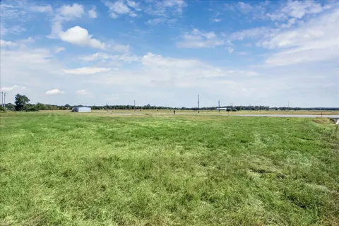 a view of a big yard with large trees