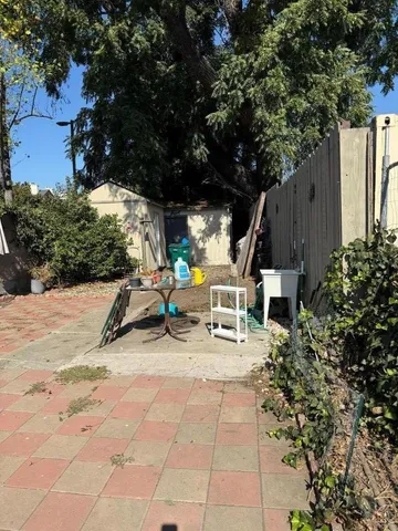 a view of outdoor space with seating area