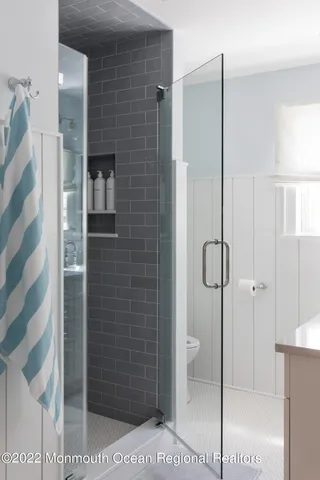 a bathroom with a shower