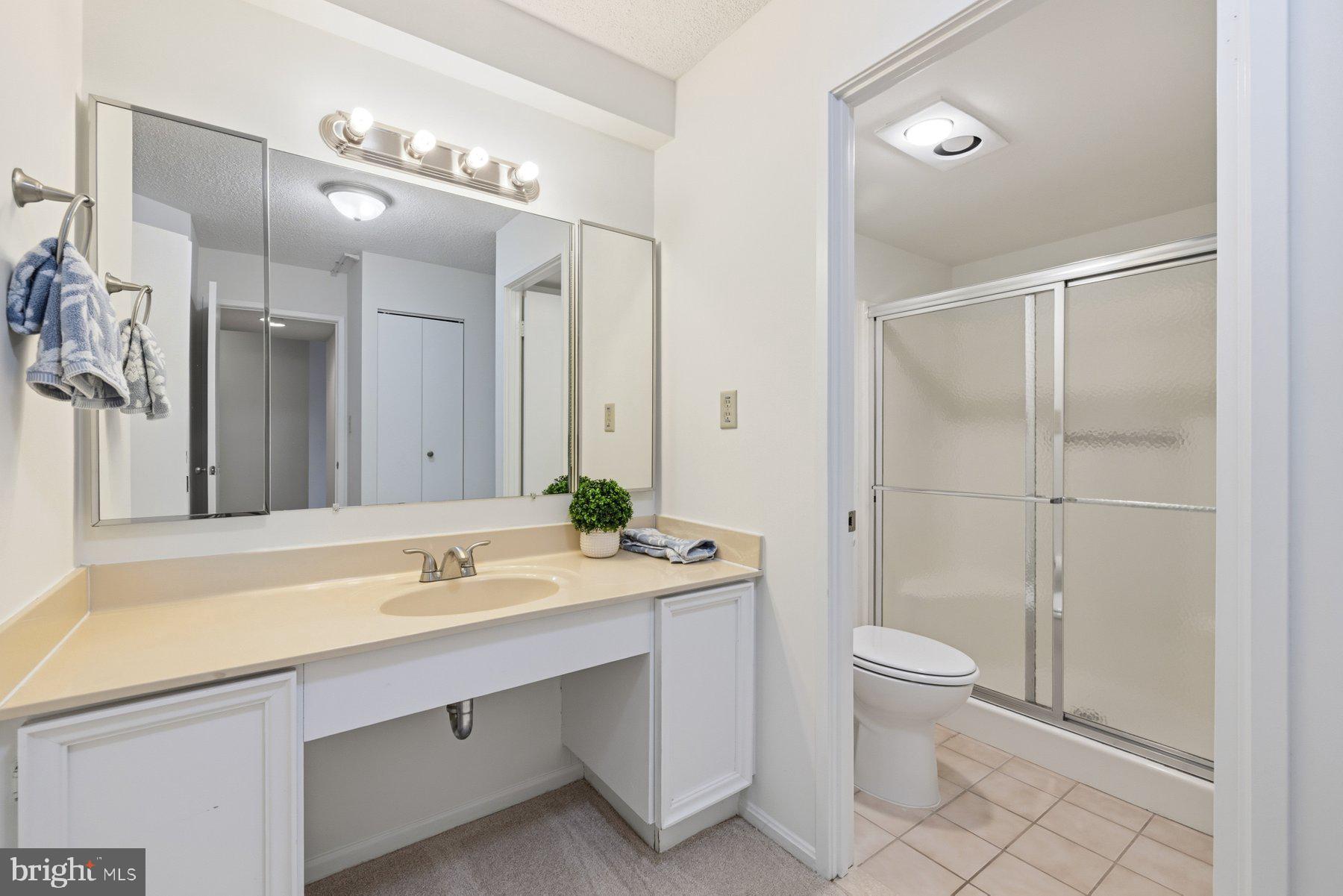 15107 Interlachen Drive, Unit 2801 Silver Spring, MD 20906 - Photo 28 of 50 a bathroom with a sink a toilet and shower
