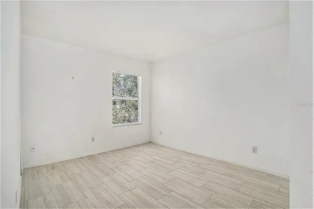 an empty room with a window