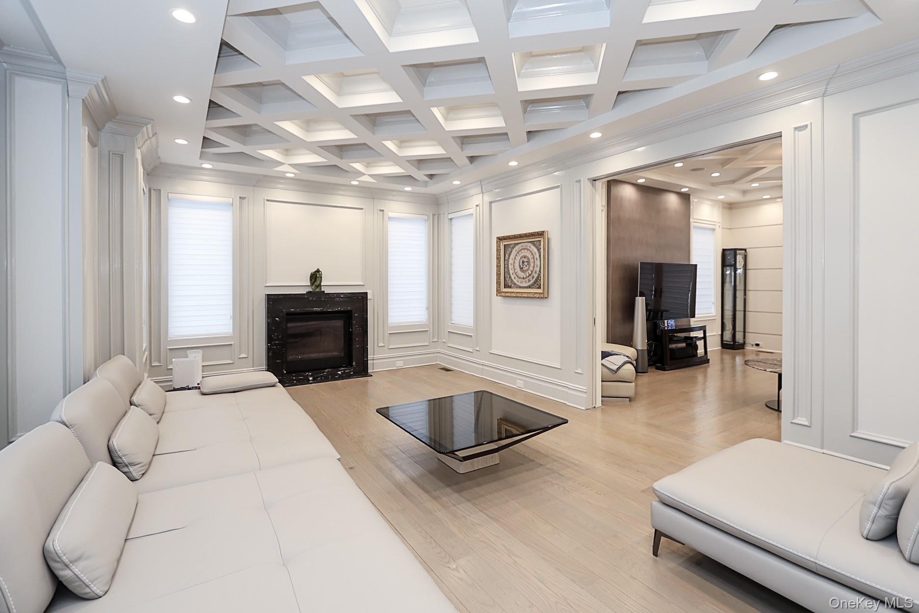 19 Gilbert Road Great Neck, NY 11024 - Photo 19 of 36 a living room with furniture and a fireplace