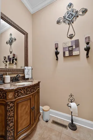 a view of a livingroom with furniture and a fireplace