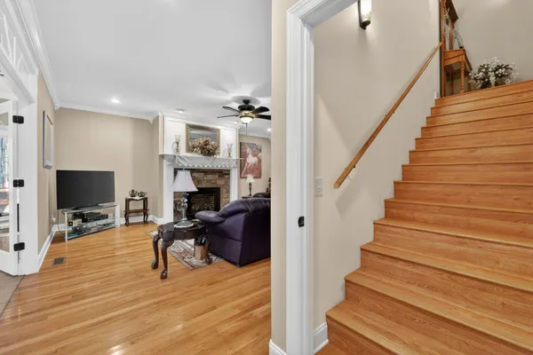 a living room with furniture