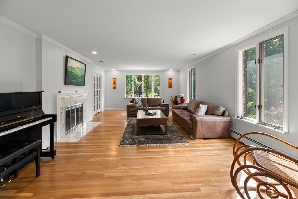 77 Royalston Road Wellesley, MA 02481 - Photo 10 of 30 a living room with furniture fireplace and flat screen tv