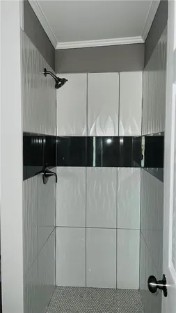 a bathroom with a shower