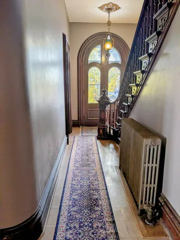 a view of hallway with stairs