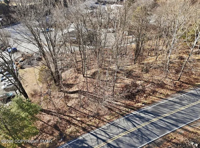 a backyard of a house with lots of trees