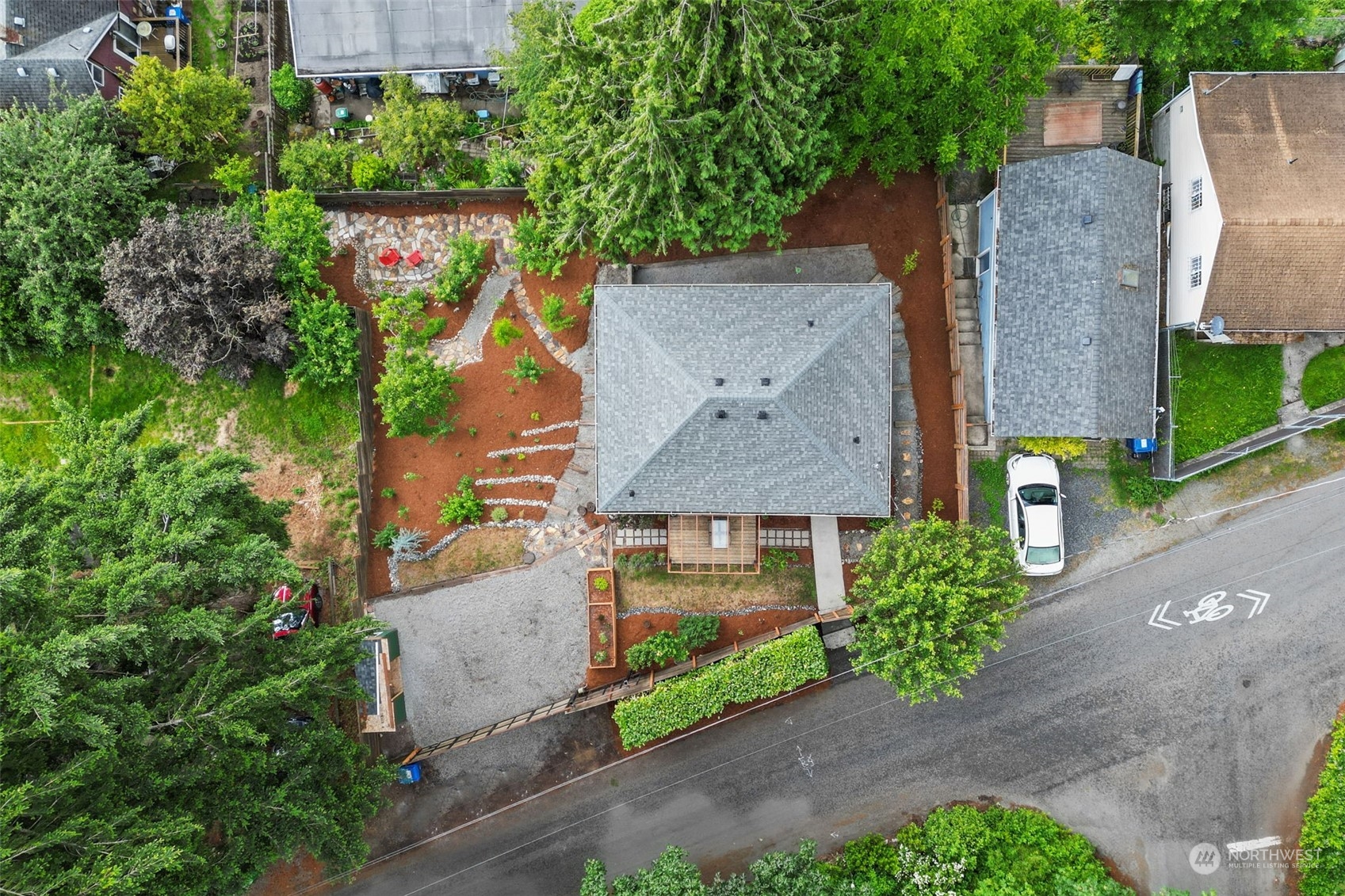 5503 Renton Avenue South Seattle, WA 98118 - Photo 39 of 39 an aerial view of a house with a yard and a large tree