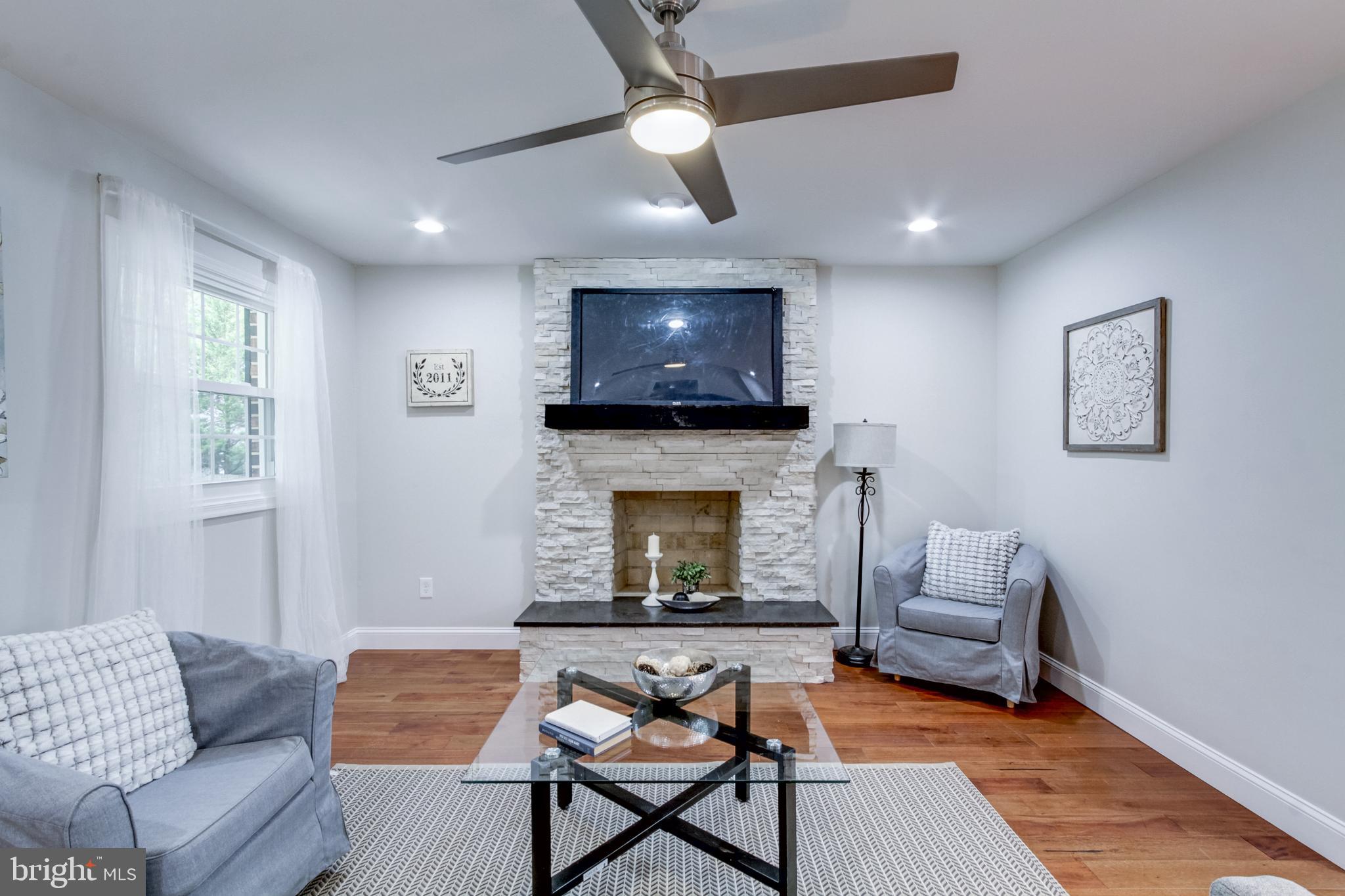 508 South Providence Road Wallingford, PA 19086 - Photo 23 of 63 Family Room with Stone Fireplace