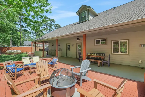a outdoor space with chairs