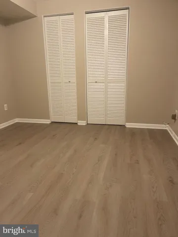 an empty room with closet