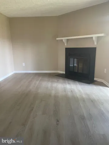 a room with a fireplace