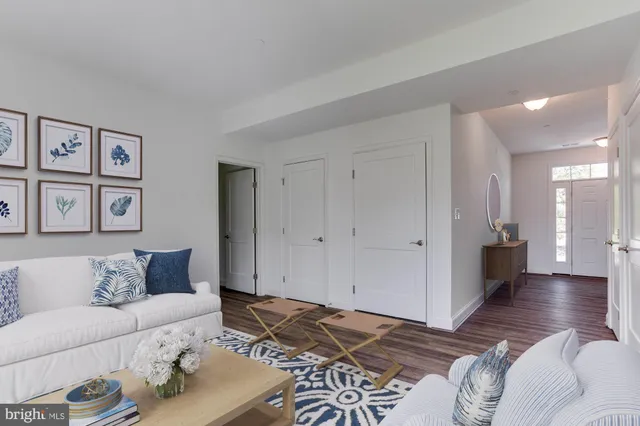 a living room with furniture and a couch