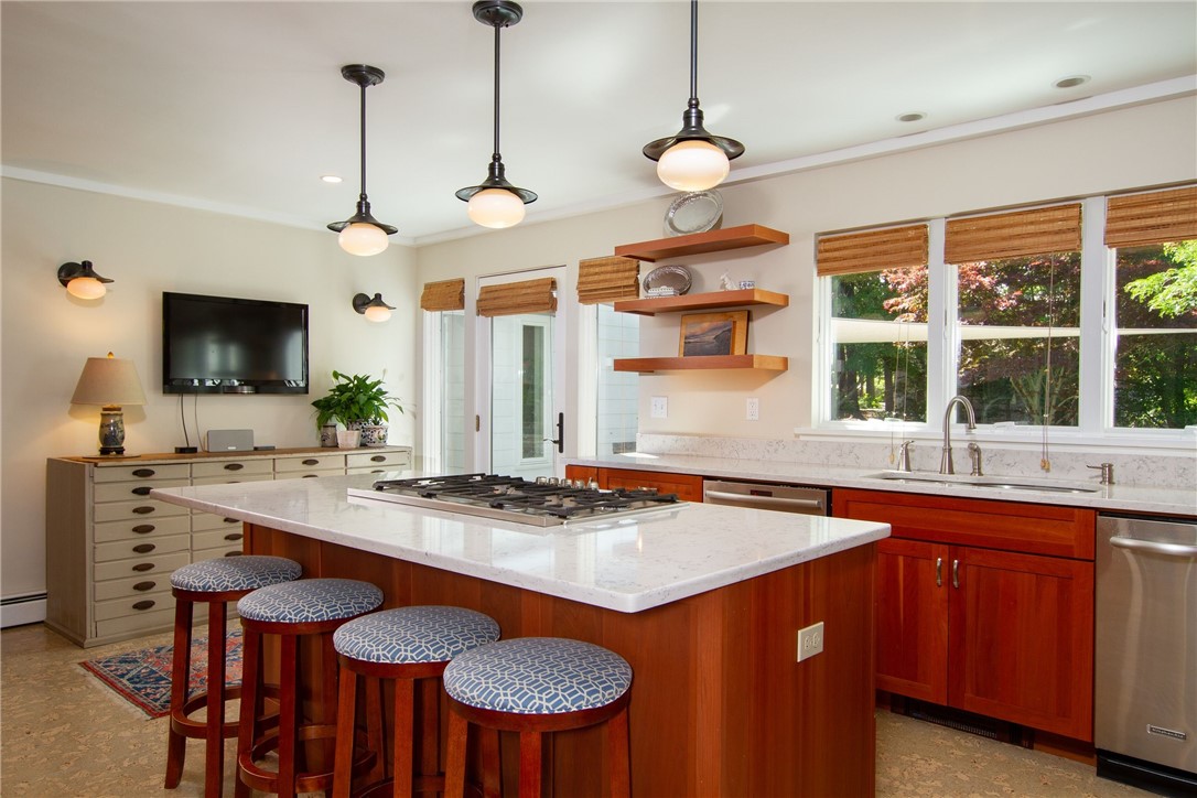 151 Ferry Road Bristol, RI 02809 - Photo 14 of 49 Eat in kitchen faces south and connected to outdoor kitchen